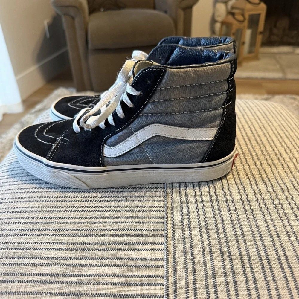 Vans Sk8-Hi Classic Black Blue White High Top Skate Shoes Men's 7.5 Women's 9